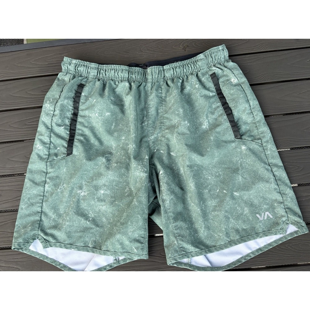 RVCA Men's Yogger Stretch Sport Short Training Running Green Size Small